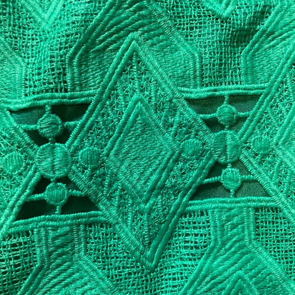 Tahari by Arthur S Levine Kelly Green Flirty Lined Lace Sheath Dress Vintage 6 - Picture 3 of 8